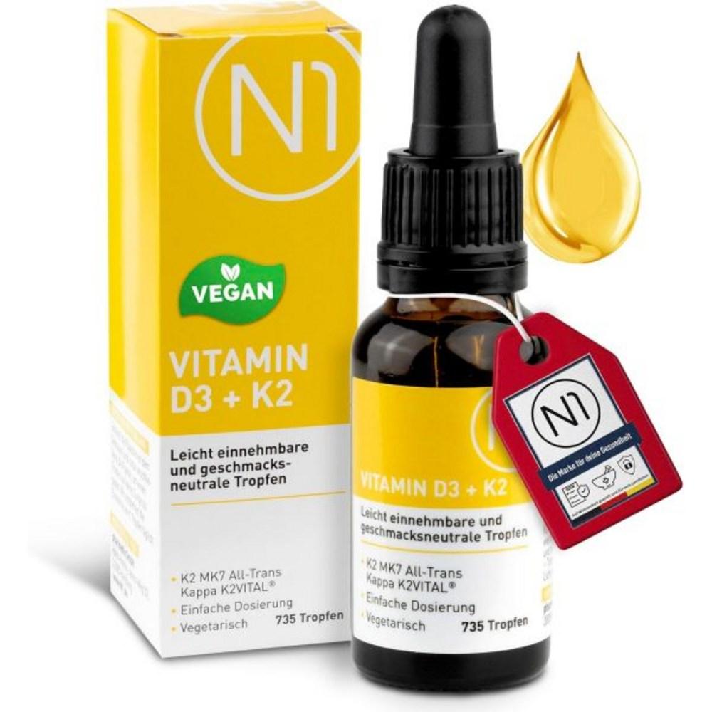 N1 Vitamin D3 K2 drops 735 pcs. High and optimal dose 20ml