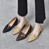 Pointed high heels women's shoes spring new belt buckle small single shoes elegant middle heel work shoes