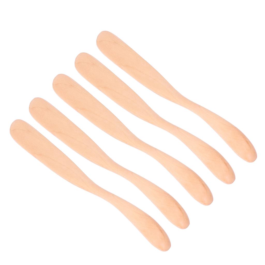 5PCS Wooden Butter Knife Jam Cheese Spreader Tableware for Japanese Style for Bread Facial