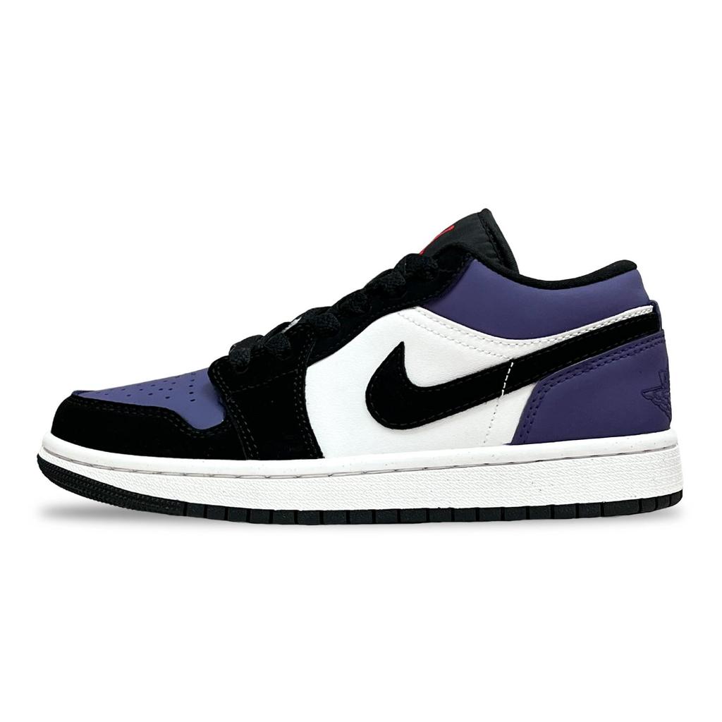 Jordan Air Jordan 1 Reverse Black Purple Slip Resistant Abrasion Resistant Slip Resistant Abrasion Resistant Low Top HF3148-106(Team701-)