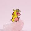 Cartoon Manga Enamel Pins Custom Cute Rooster Cow Brooches Lapel Badges Animal Jewelry Gift for Kids Friends