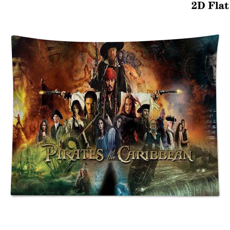 Caribean Pirates Wall Tapestry Aesthetic Wall Hanging Printed Fabric Blanket Decorative Tapestries for Bedroom Living Room Home Decor