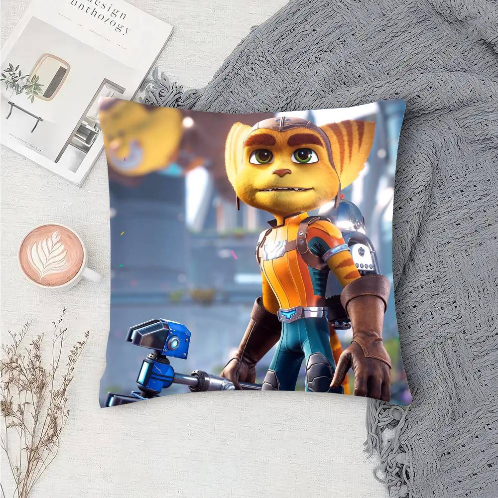 Adventure Game R-Ratchet C-Clank Vintage Pillow Case Sofa Cushion Cover Room Home Decoration