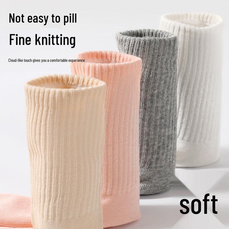 LANGSHA Girls' Mid-Calf Cotton Socks