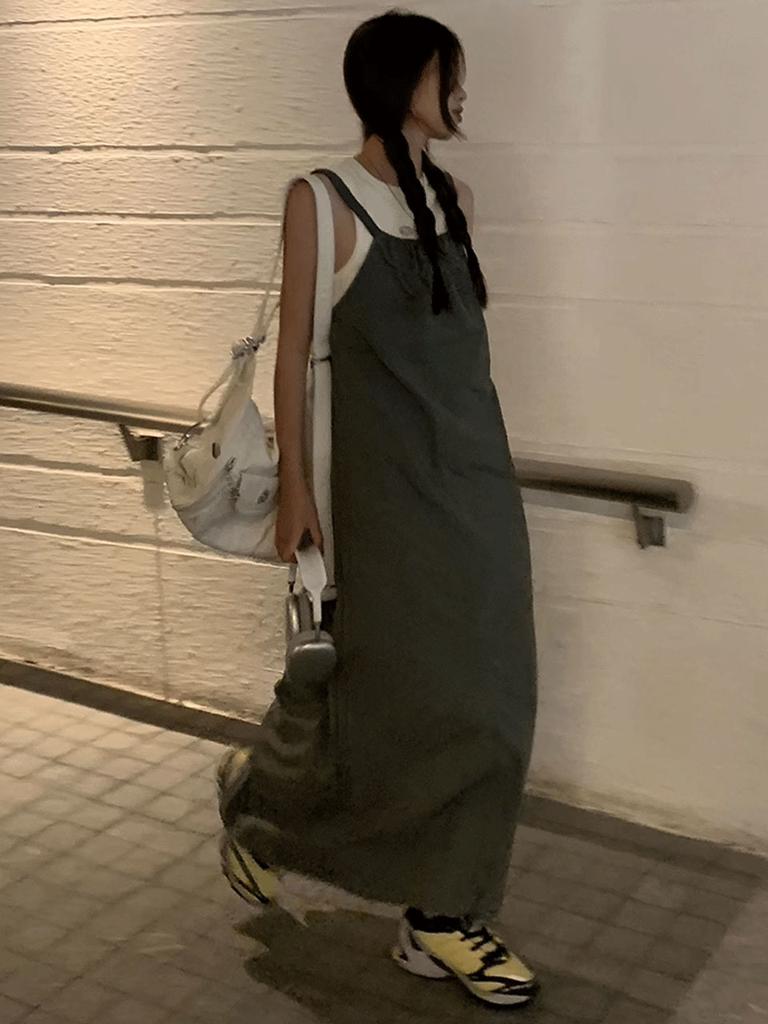 AYIHOLIC CASHMERE Athleisure Suspender Maxi Dress