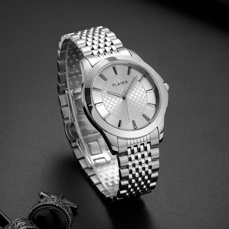 PLADEN Mens Minimalist Business Watch High Quality Solid Stainless Steel Quartz 30M Water Resistant