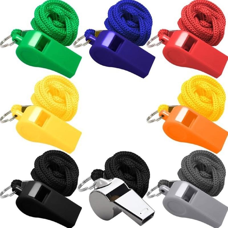 12Pcs Sports and Football Whistles Referee Whistle with Lanyard Loud Crisp Sound Whistle for Basketball Volleyball Games
