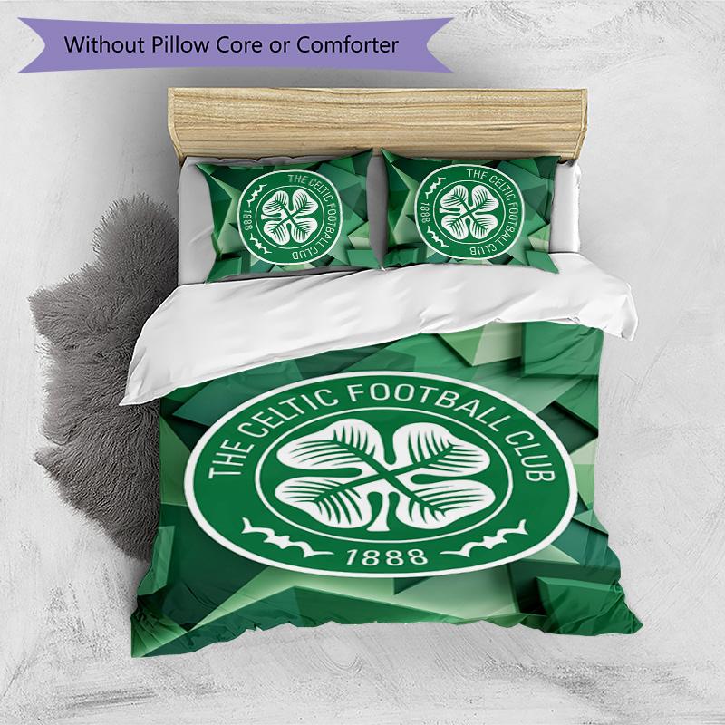 Celtic FC Printed 3PCS Bedding Set Breathable Duvet Cover with Pillowcases Decorative Bed Linen for Bedroom Home