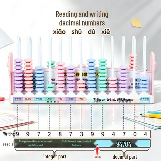 Nine-Line Double-Sided Clock & Number Level Teaching Aid for Primary School Mathematics