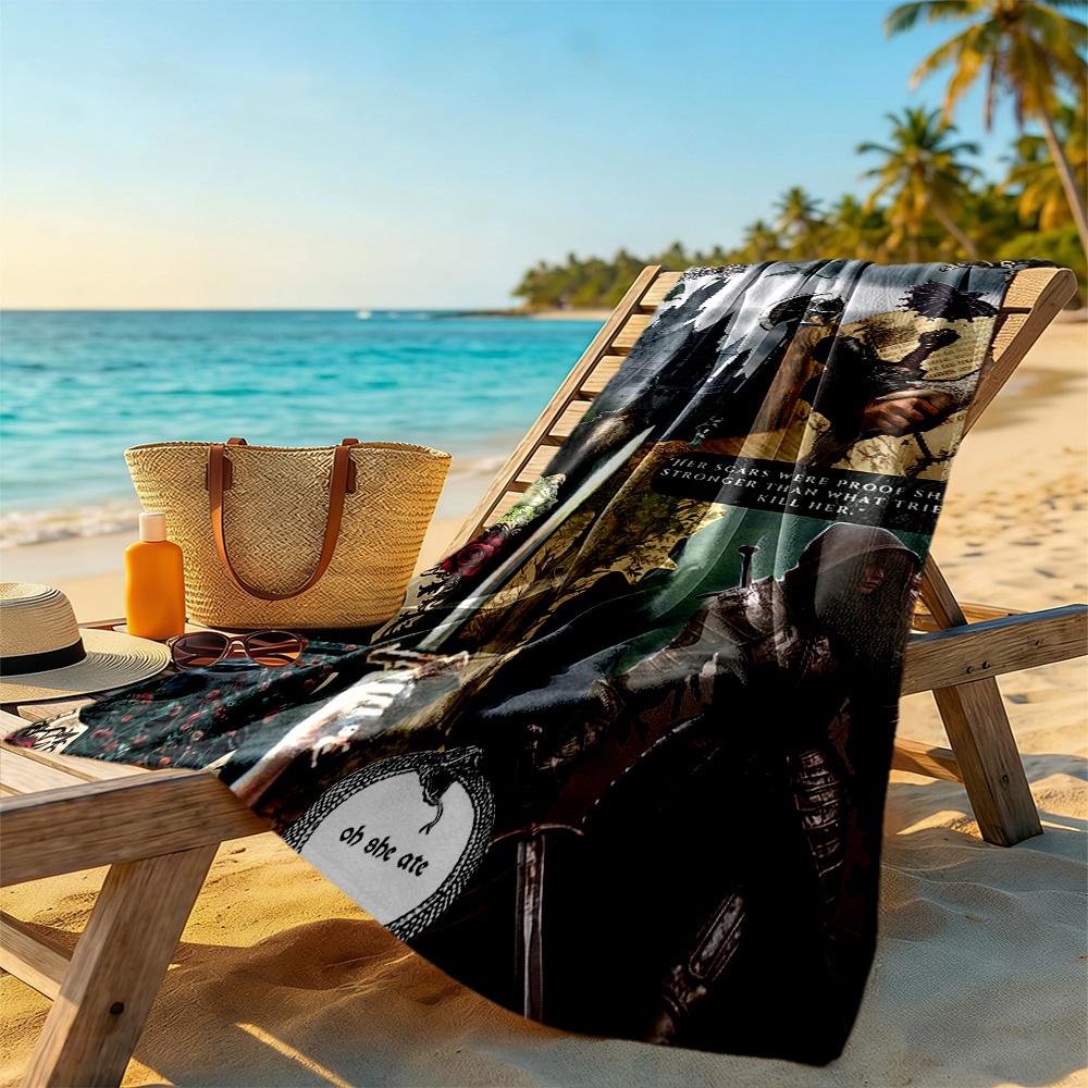 Gothic Style Beach Towel High Absorbency & Quick-Dry Comfortable Lightweight