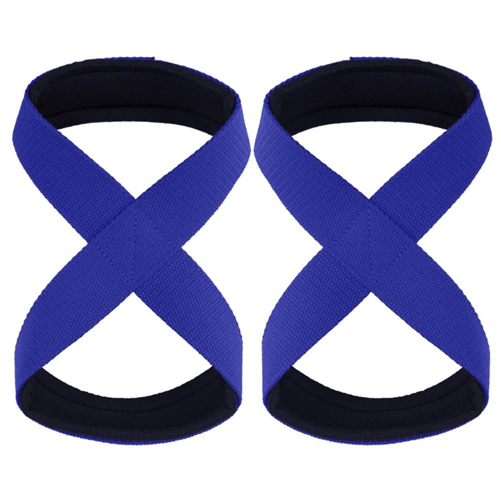 2PCS Padded Figure 8 Straps Deadlift Weight Lifting Workout Fitness Horizontal Gym Wrist Straps Y1P7