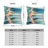 Coral Blue Teal Ocean Fluid Square Pillowcase Polyester Linen Velvet Creative Zip Decorative Room Cushion Cover