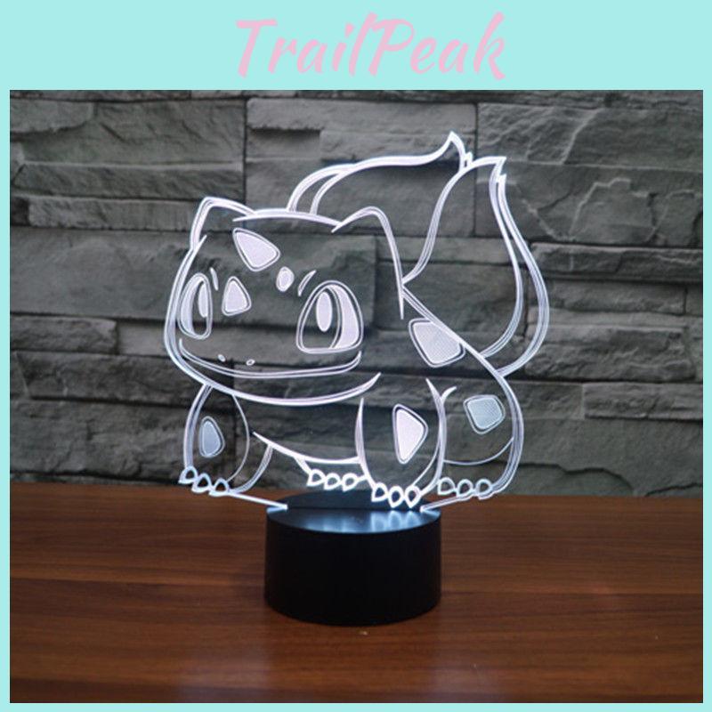 Touch Bulbasaur 3d Night Light 7colors Usb Rechargeable Home Office Decoration