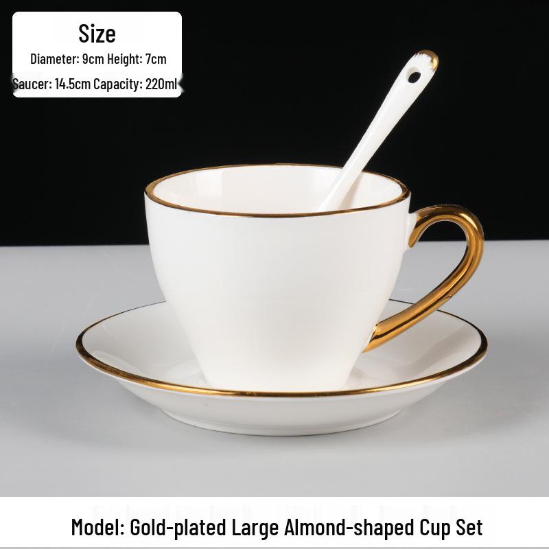 Europejski Luksusowy Zestaw Ceramicznych Filiżanek do Kawy ze Złotym Brzegiem