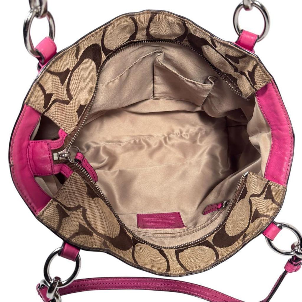 Used COACH Coach Alexandra Pink y2k Signature Tote Bag