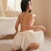 Sexy Backless Mesh Butterfly Halter Nightdress Lingerie Set