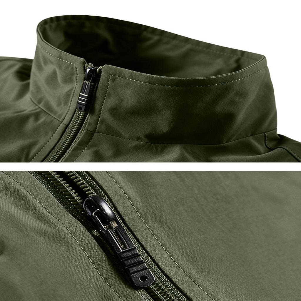 Gilet Leggero Senza Maniche da Uomo Multi Tasche Giacca Utility da Esterno per Pesca Escursionismo Collo Alto Chiusura Lampo Frontale