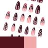 Ladybug Red French Tip Polka Dot Almond False Nails