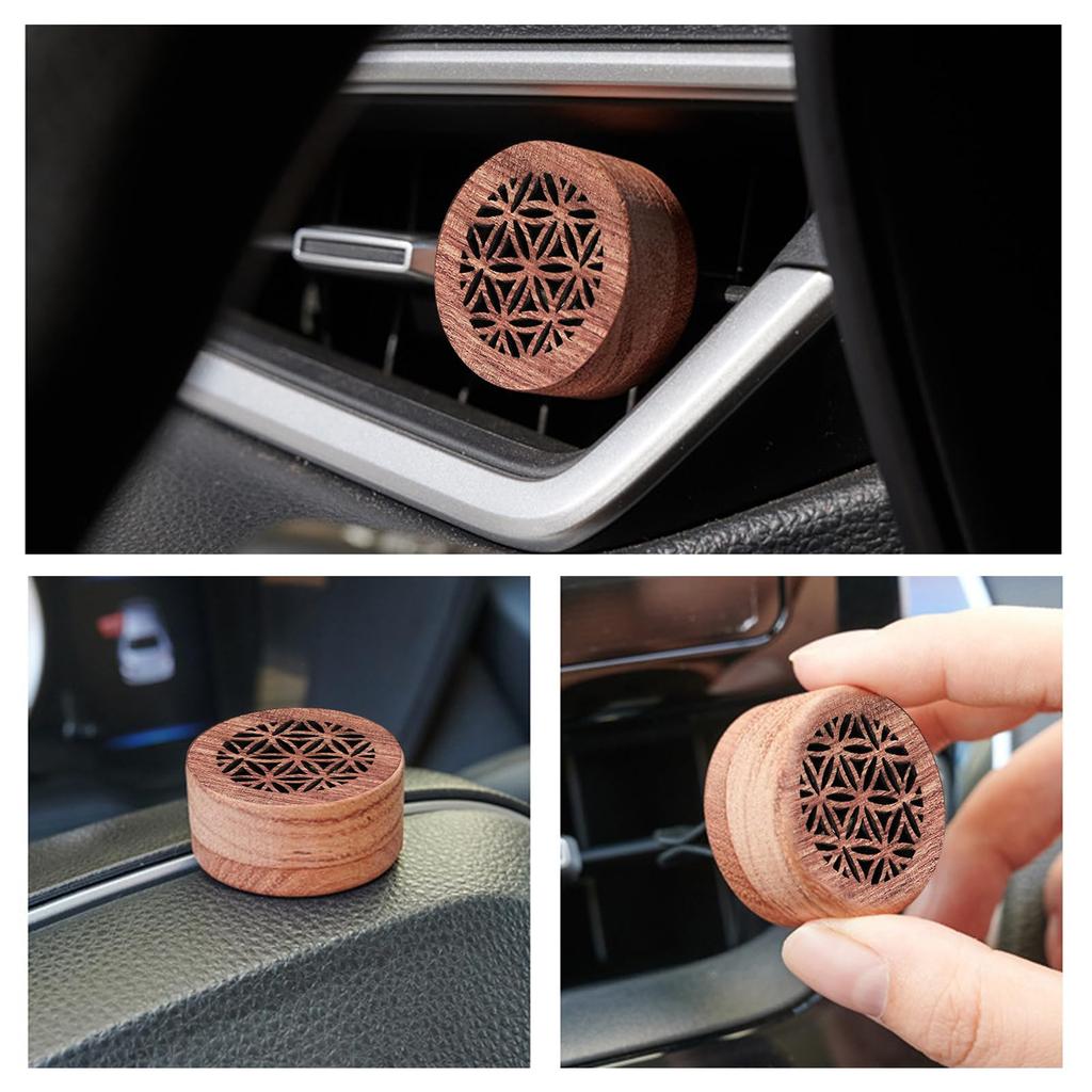 Aroma Diffuser, Wooden Car Clip, Air Freshener, Light, Made of