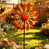 Outdoor Hof Kunst Dekoration Blume Windrad, 29,5" Metall Spinner mit Stab, Windmühlen Geschenk für Freunde Rostbeständig Garten Rasen Terrassen Dekoration