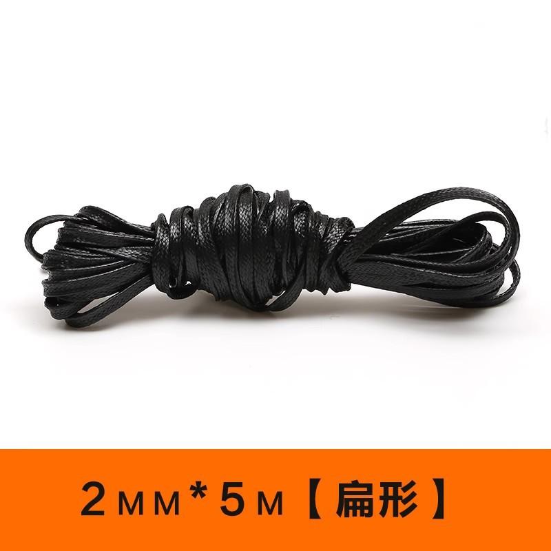 Black Thai oil wax rope round handmade leather dense wax rope woven jewelry pendant tied with flat rope DIY material