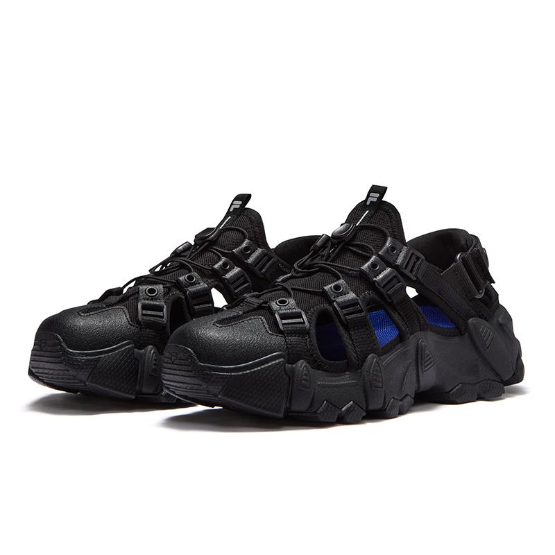 Fila Fusion Exocet Sandal Mountain Casual Comfortable Breathable Durable Rebound Water Shoes Women sandals Black Gray T12W521704FBL