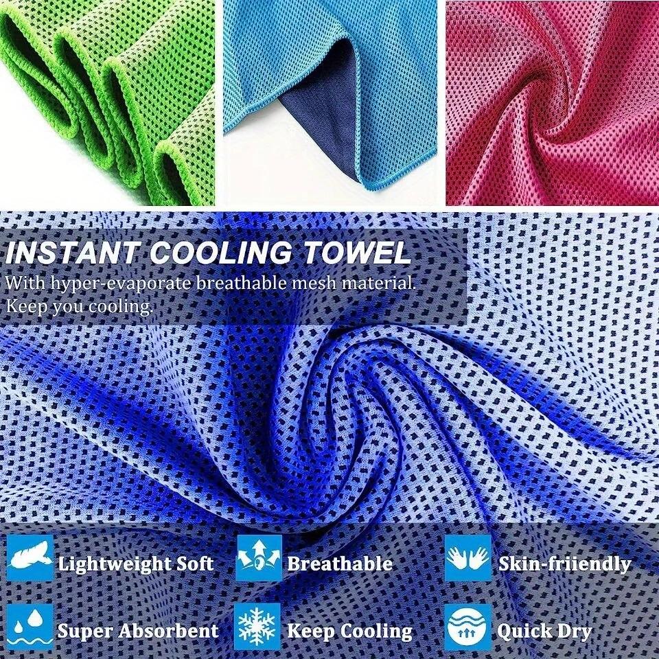 Instant Cooling Sports Towels - Reusable Ice Towels for Gym Running Camping Yoga, Quick-Dry, Portable Chill Towel for Outdoor