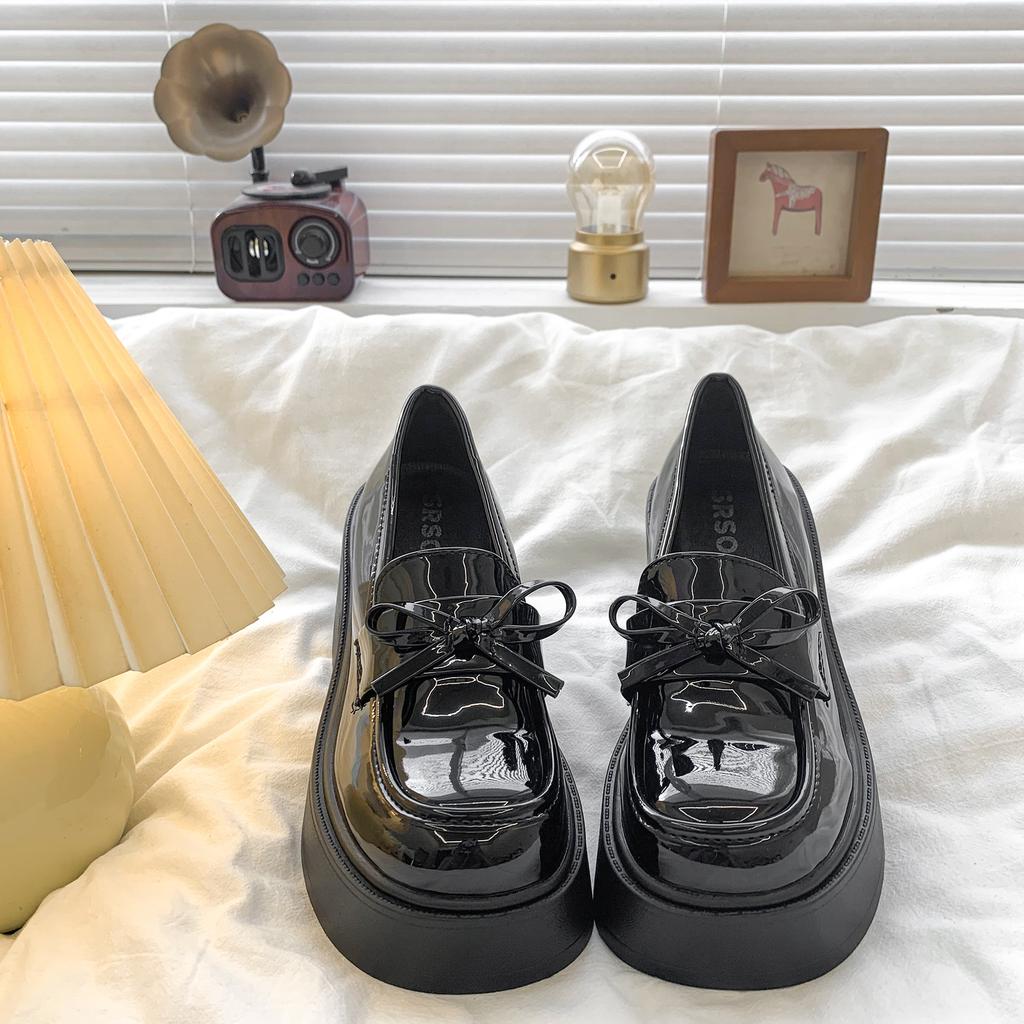 French Heightening Loafers Women's 2025 Autumn New Retro British Versatile Thick-soled Thick-heeled Mary Jane Small Leather Shoes