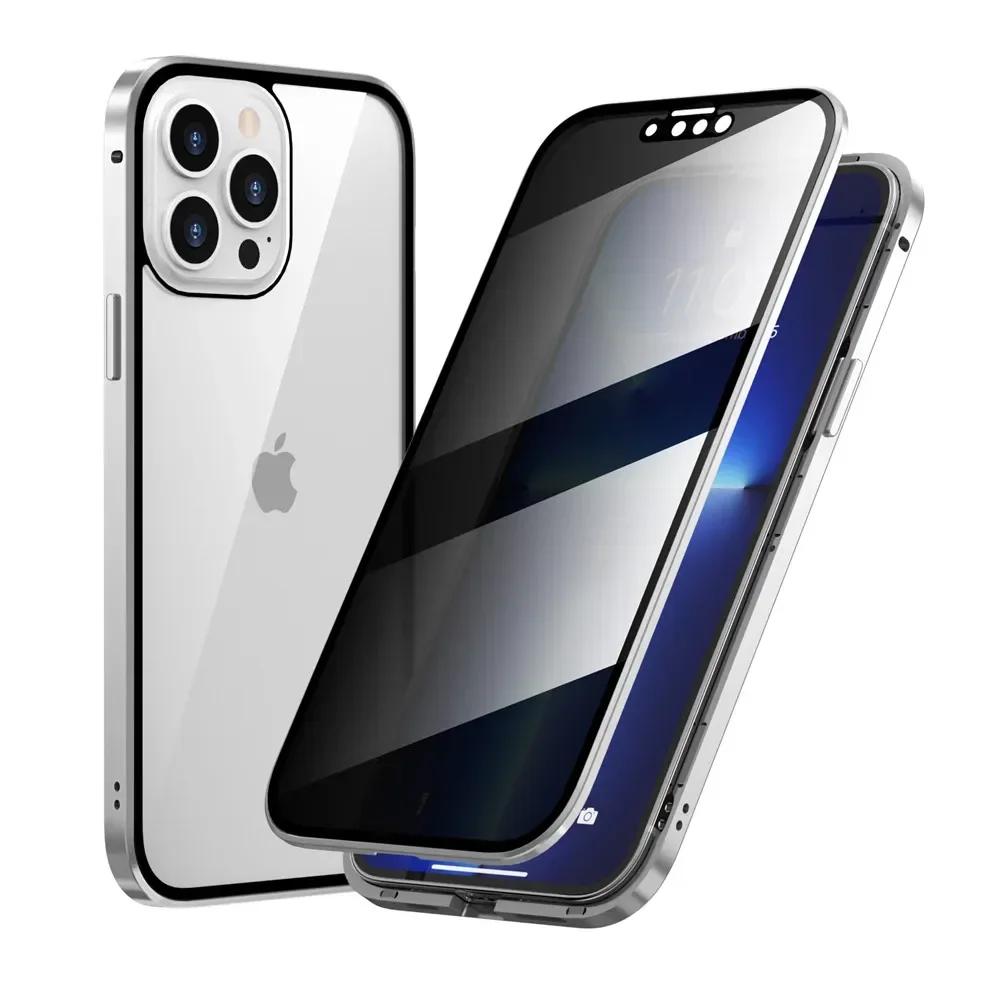 

Антишпионский двусторонний чехол с магнитной адсорбцией для iPhone 17 16e 15 14 13 12 11 Pro Max XR Экран конфиденциальности Ударопрочный чехол For iPhone XR