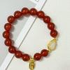 Natural Stone Beaded Bracelets for Women 10mm Round Beads Agate Bangle Semi-Precious Gemstones Bracelet DIY Valentines Day Gifts