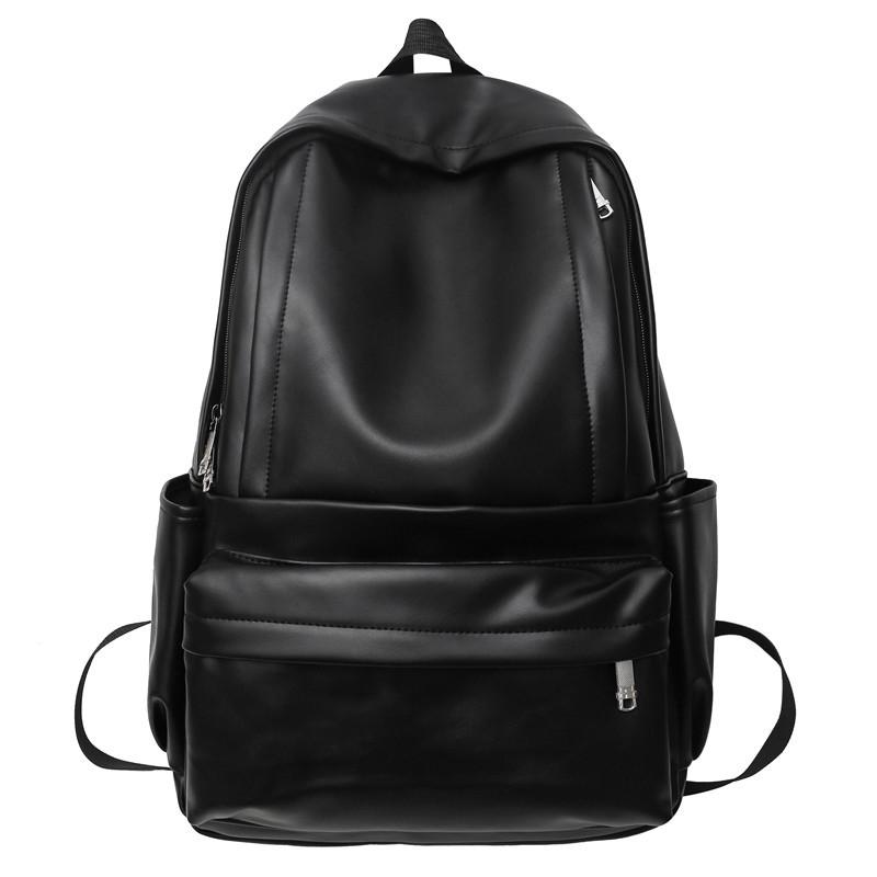 Schoolbagins Japanese simple and versatile PU schoolbag female college student high school junior high school student large capacity computer backpack