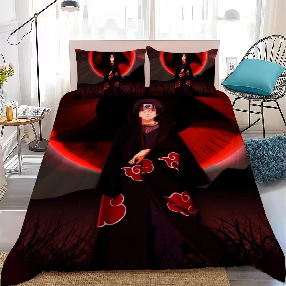

N-NARUTO AnimeS Duvet Cover Set Home Style Bedding Soft Laundry Cotton Bed 3 Piece Set Student Dormitory Gift 135x200cm