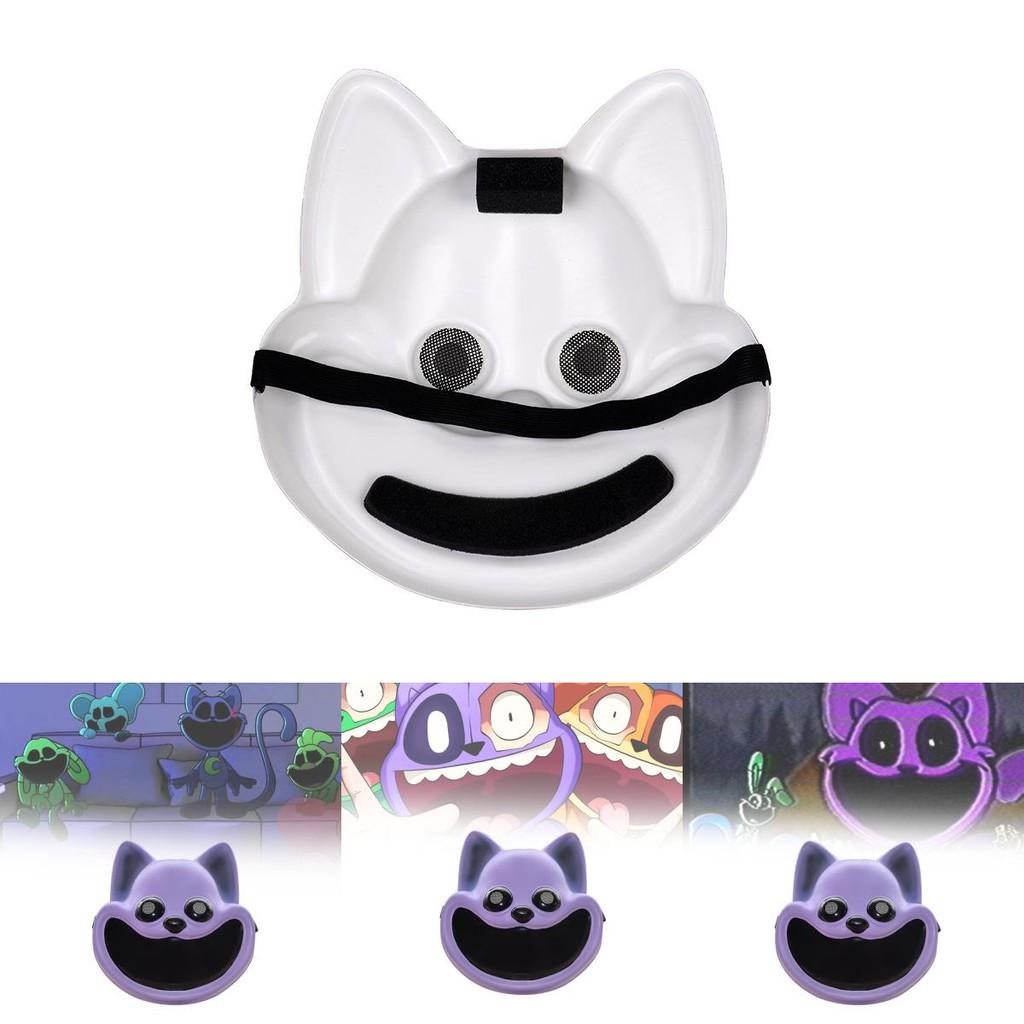 יצורים חמודים מחייכים Poppy Playtime מסכת חתול סגולה Napcat צעצוע קטיפה ממולא