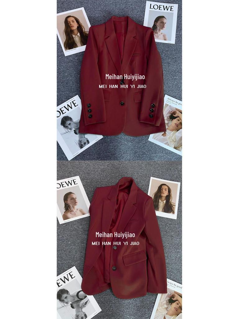 Women's Beige Petite Blazer - Casual Street Style for Spring and Autumn