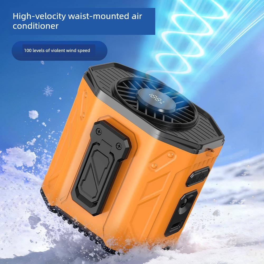 2026 New Model Waist-Mounted Fan for Outdoor Sports, High-Speed Waist Clip Fan, Flashlight, 100-Speed Neck Fan