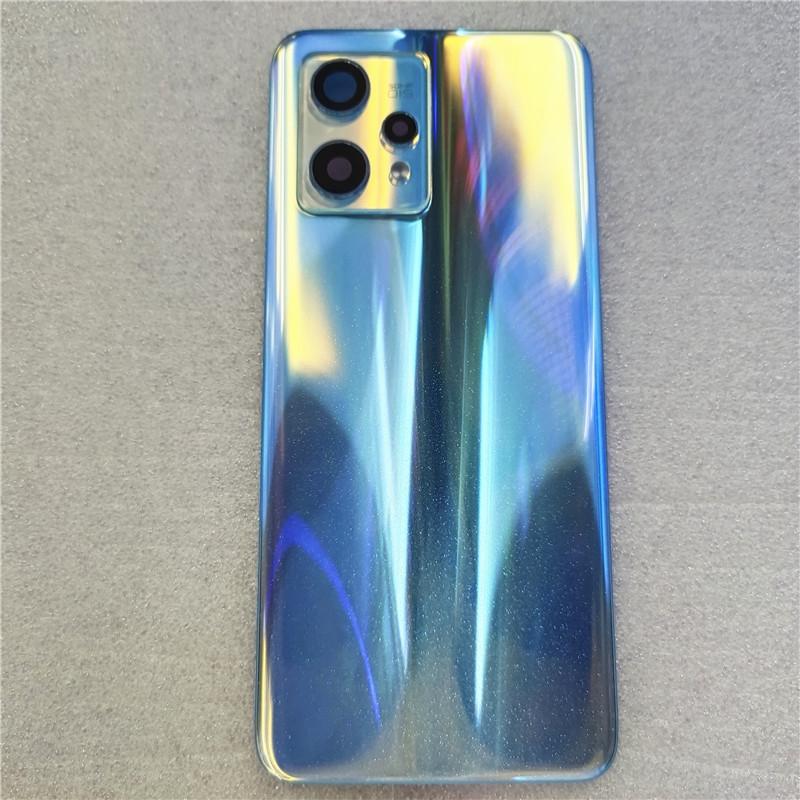 Новая задняя крышка для Realme 9 Pro Plus Pro+ Стеклянная панель аккумулятора Задняя крышка корпуса телефона Крышка корпуса телефона + Рамка камеры Линза синий