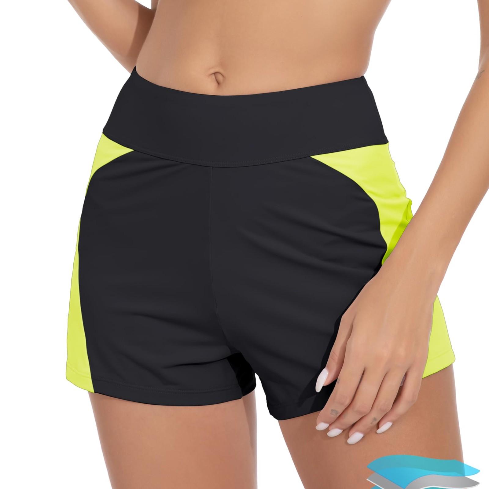 

Женские эластичные брюки для йоги и фитнеса, пляжные брюки для плавания, плоские угловые менструальные физиологические брюки L жёлтый