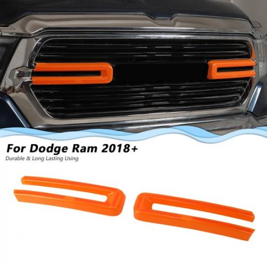 Front Grill Inserts Cover Trim Kit For Dodge Ram 1500 2500 3500 2019-2021 Orange