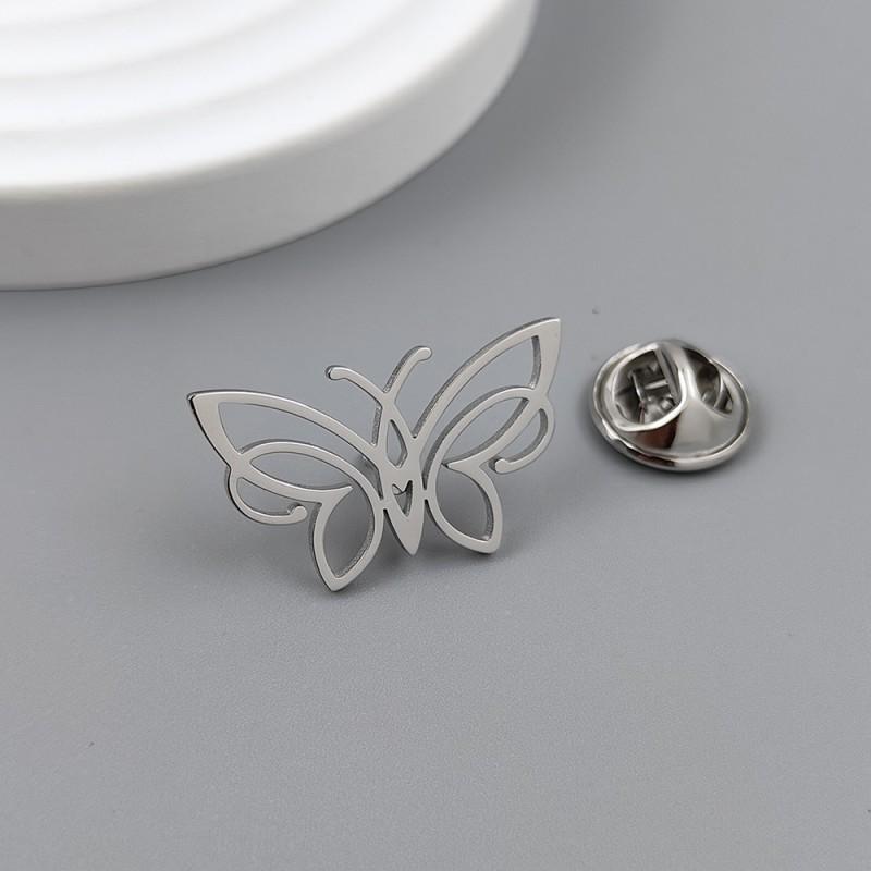 Hollow Out Butterfly Brooch Cufflinks 3D Three-dimensional Personalized Simple Exquisite Light Luxury Unisex Accessories 14k