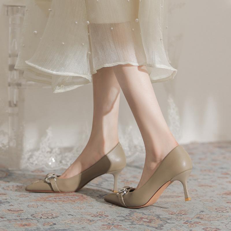 French Design Single Shoes Women's Niche Spring and Summer 2025 New Thin Heels Light Mouth Fashion Versatile Commuter High Heels