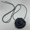 Elegant Floral Choker Necklace Stylish Gothic Fabric Flower Rope Necklace Fabric Material Floral Neckpiece for Women