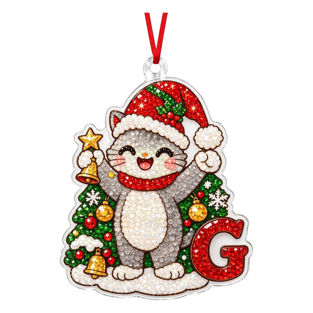 Christmas Cute Pet 2D Acrylic Hanging Ornament for Holiday Tree Decor