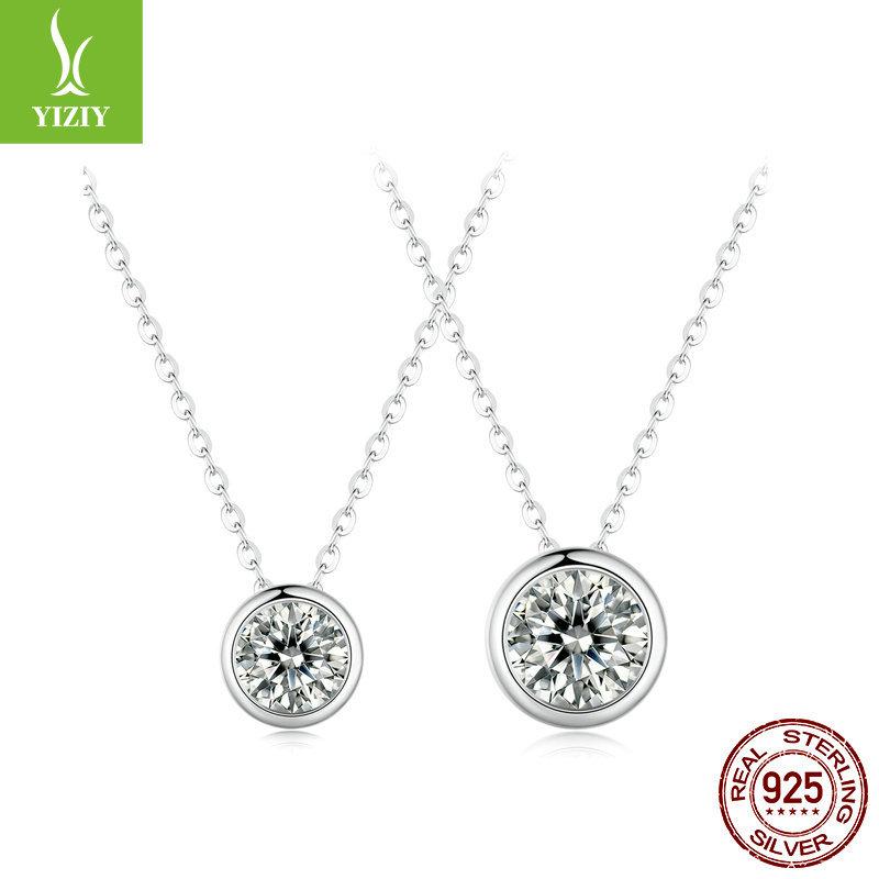 One-Carat Mozzarella Diamond Necklace For Women, Gift For Girlfriend, Classic Timeless 925 Sterling Silver Collarbone Chain