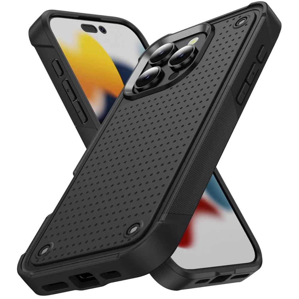 

Броньований чохол військового класу для iPhone 16 15 14 Plus 13 12 11 Pro MaxXR XS Max Ударостійкий чохол-бампер For iPhone 11 ProMax