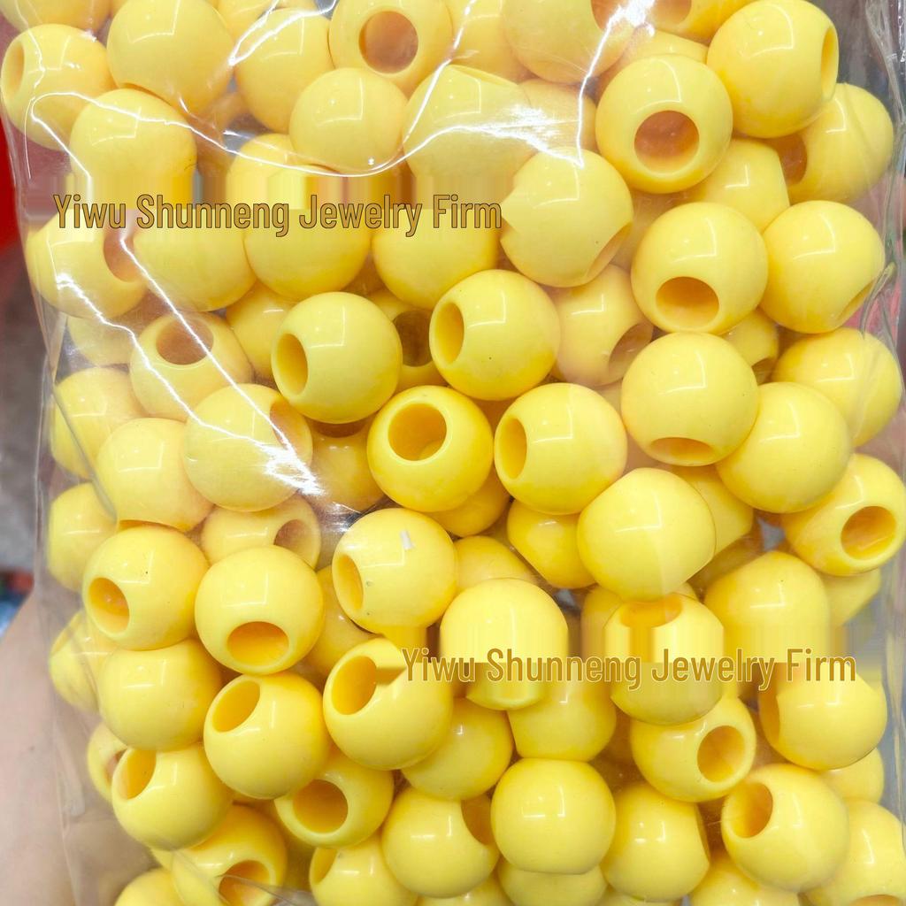 Acrylic Macaron Large Hole Round Beads for DIY Children's Bracelets and Jewelry Making