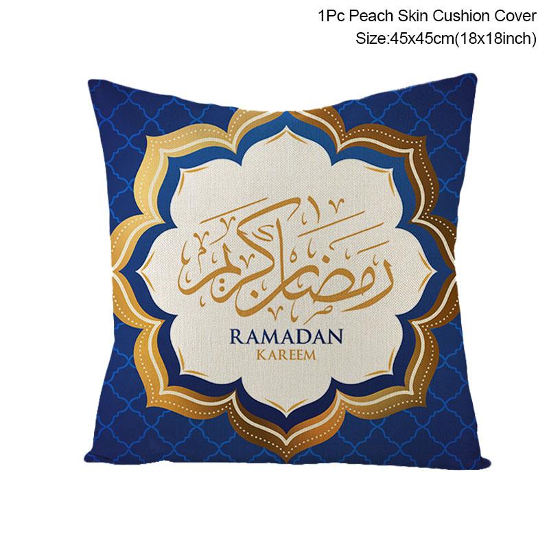 2024 Eid Mubarak Pillowcase Decor for Home Sofa Cushion Cover Islamic Ramadan Kareem Decoration Mosque Muslim Pillow Cover Gifts