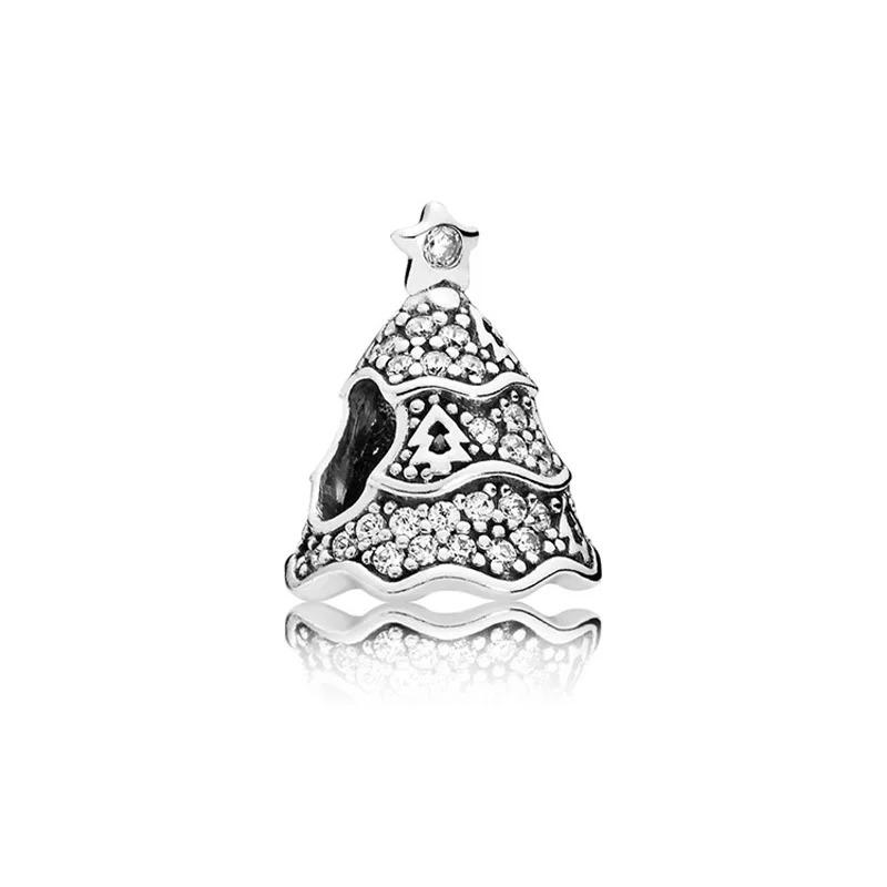 New 925 Silver Christmas Bell Elk Charm Bead DIY Bracelet Jewelry for Women