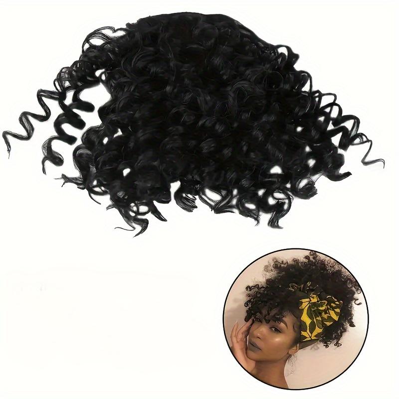Afro Kıvırcık Klipsli Perçemler, Sentetik Hacim Veren Saç Parçası, Günlük Kullanım İçin Kabarık Saç Hacmi