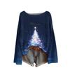 Ladies' Fashionable Casual Long Sleeved Christmas Printed Round Neck Knitted Yarn