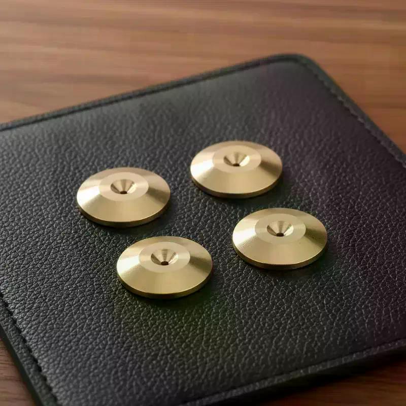 4/8Pcs Speaker Pure Copper Spikes Pads HiFi Speaker Box Isolation Floor Stand Feet Cone Base Shoes Pad Cone Base